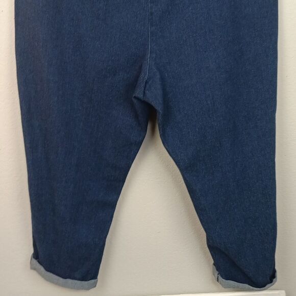Allison Daley Womens Plus Dark Blue Denim Drawstring Waist Cropped Jeans sz 18w - Picture 9 of 12